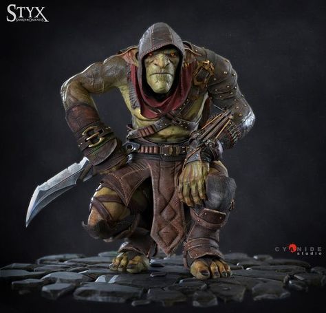 ArtStation - Styx Shards of Darkness : Styx, Jean-philippe Degosse Warhammer Goblin, Rune Knight, Goblin Art, D D Monsters, Alien Concept Art, Fantasy Races, Fantasy Paintings, Creature Feature, Warhammer Fantasy