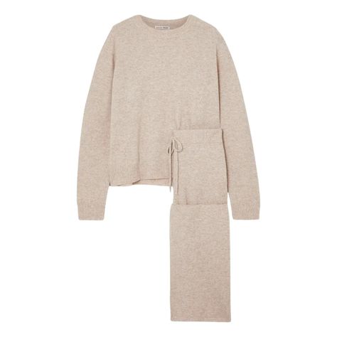 Shop Cashmere Lounge Sets and Earn Cash Back With Glamour Rewards | Glamour Cashmere Loungewear Set, Beige Loungewear, Cashmere Lounge Set, Cashmere Set, Luxury Wishlist, Wag Dr, Cashmere Loungewear, F1 Wag, Knit Lounge Set