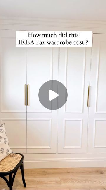 Kirsty Griffiths 🐓🇬🇧 on Instagram: "How much did this IKEA Pax wardrobe cost: • I have full cost breakdown on my YouTube guide. This is £ Sterling 🇬🇧 in 2022. Prices outside the UK are different 🇬🇧 This was the cost for frame, wood and trim, basically what you can see! • I’ve got a full series of YouTube videos on how I styled the inside. You can add £5 poles or spend an absolute fortune ! If you want more info on the complete project - check out my PAX saved stories 🔗 • #ikea #ikeapax # Youtube Guide, Ikea Pax Wardrobe, Pax Wardrobe, Ikea Pax, Frame Wood, The Uk, Youtube Videos, Trim, Wardrobe