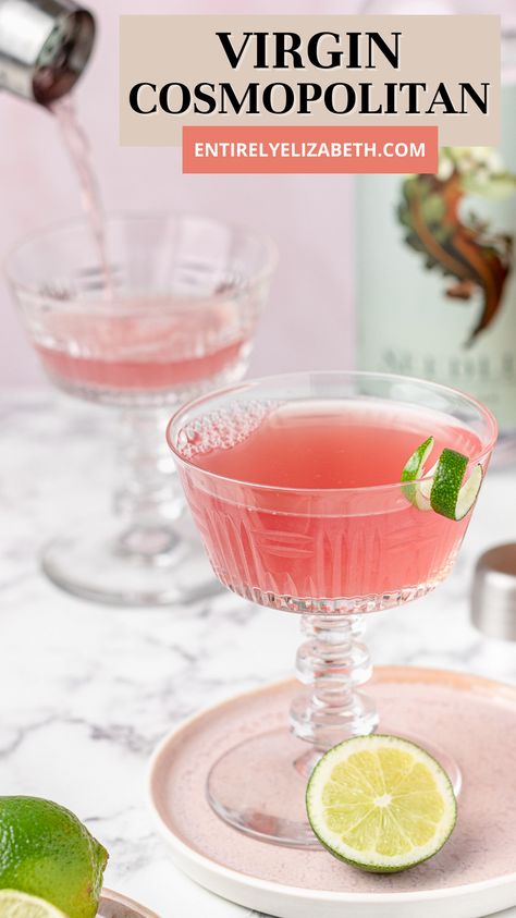 Virgin Cosmopolitan, Cosmopolitan Drink, Easy Mocktails, Mocktail Drinks, Pie Dip, Lemon Pepper Wings, Cranberry Juice Cocktail, Alcohol Free Drinks, Mocktail Recipe