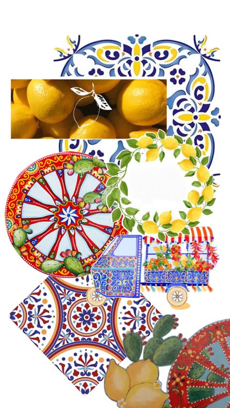 Sicilian vibes, Italian colors Sicily Moodboard, Sicilian Aesthetic, Mediterranean Table, Sicilian Wedding, Sicilian Style, Sicily Wedding, Mediterranean Decor, Wedding Palette, Summer Soiree