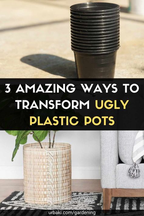 Are your plastic pots a little tired this year? Give them a quick and easy makeover with these clever ideas and a little creativity. Today in this video from Lily Ardor, she will show you how you can turn your pots of blah into wow! with these easy DIY tricks. Remember to start by cleaning the plastic pot and letting it dry. Each costs less than $10 to make and 5-20 to complete, so this is an inexpensive DIY. Give your plants and garden a pretty look and start doing a makeover on those boring... Cheap Plant Pots, Diy Planters Indoor, Cheap Flower Pots, Planter Cover, Planting Pots, Plant Pot Diy, Indoor Flower Pots, Plant Pot Covers, Plant Pot Decoration