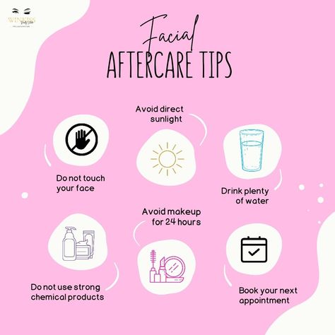 Some aftercare advice for facial treatments will depend on what you’ve done and which products have been used. However, we offer everyone some core advice for what they should do immediately after a facial:  Book your facial today and get amazing offers- www.winkissbeautystudio.com -- #Facials #NewYorkNY #FacialCare #facialappointment #facialoffers #newyorkfacials After Facial Care, Facial Aftercare, Facial Tips, Esthetician Marketing, Skin Advice, Laser Hair Removal, Touching You, Facial Care, Esthetician