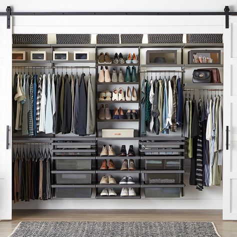 Container Store Closet, Elfa Closet System, Elfa Closet, Elfa Shelving, Custom Closet Design, Reach In Closet, No Closet Solutions, Nursery Closet, Closet Rod