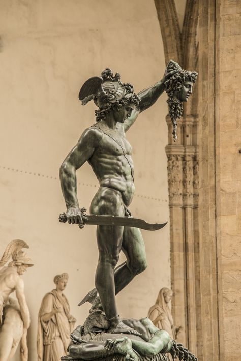 Perseus with the Head of Medusa, Florence Medusa Sculpture, Perseus And Medusa, Head Of Medusa, Visit Florence, Leg Tattoo, Provence France, Still Standing, Bronze Sculpture, Leg Tattoos