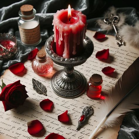 Love Spell Aesthetic, Red Magic Aesthetic, Red Candle Magic, Candle Love Spells, White Magic Love Spells, Love Ritual, Love Spell Candle, Real Spells, Candle Magic Spells