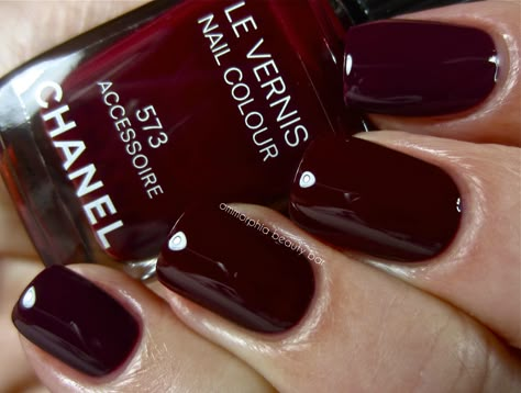 Black Cherry Nail Polish, Vampy Nails, Burgundy Nail Polish, Henna Nails, Chanel Nail Polish, Chanel Nails, Nail Polish Storage, Cherry Nails, Burgundy Nails