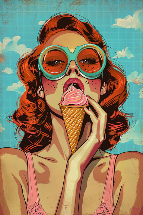 #digitalart#popart #popartillustration Pop Art Social Media, Vintage Pop Art Woman, Pop Art Sunglasses, Pop Art Popcorn, Pauline Boty Pop Art, Pop Art Illustration, Op Art, Artsy Fartsy, Art Style