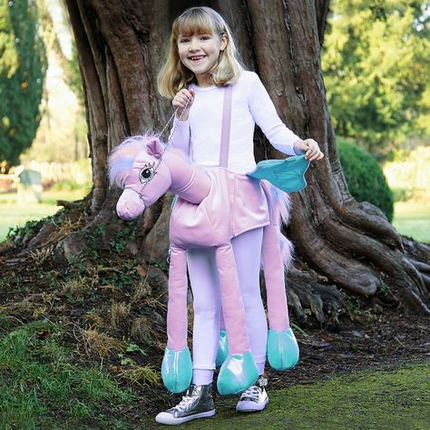 Dress Up by Design - Ride On Fairy Tale Pony | Childrensalon Unicorn Fancy Dress, Unicorn Costume Kids, Childrens Fancy Dress, Unicorn Light, Girls Fancy Dress, Fluffy Tail, Unicorn Costume, Unicorn Dress, Unicorn Girl