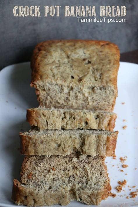 Crock Pot Banana Bread, Crockpot Banana Bread, Crock Pot Bread, Delicious Banana Bread Recipe, Crock Pot Food, Crock Pot Desserts, Slow Cooker Desserts, Crockpot Dishes, Banana Bread Recipe