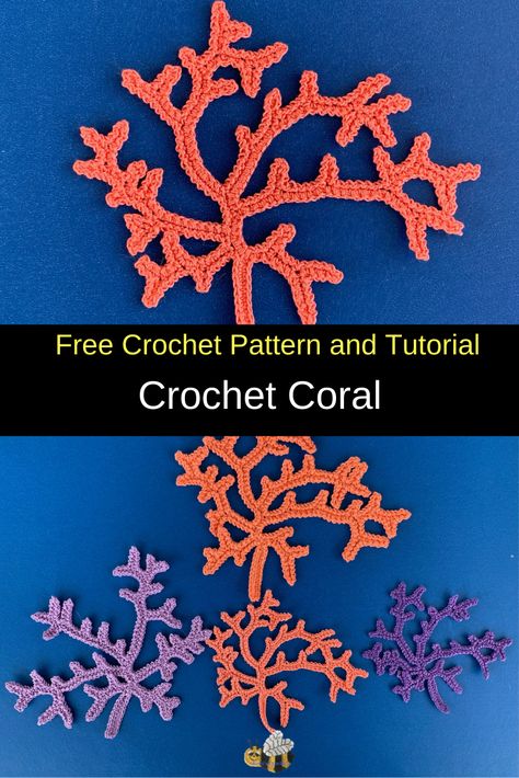 Ocean Applique Crochet, Crochet Sea Creatures Free Patterns Applique, Crochet Website Design Inspiration, Coral Crochet Pattern Free, Crochet Sea Applique, Crochet Coral Pattern, Sea Crochet Pattern, Crochet Coral Reef Pattern Free, Crochet Starfish Free Pattern