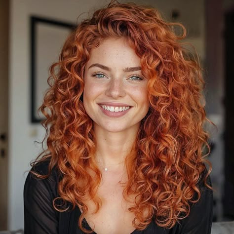 Curly Cowboy Copper, Red Permed Hair, Hair Ideas For Redheads, Curly Red Hair Naturally, Curly Copper Hair Natural Curls, Naturally Curly Red Hair, Brown To Copper Hair, Copper Red Curly Hair, Red Hair Perm