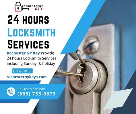 Title of image: 24 hours Locksmith services 
Description: Rochester NY Key provide 24 hours Locksmith services including Sunday & holidays 
Website: rochesternykeys.com
Call now: (585) 755-0673 Lock Out, Locksmith Services, Commercial Building, Rochester Ny, Door Handles, Repair, Key