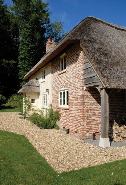 Cottage Refurbishment Hampshire | Restoration Architects | ADAM Architecture Utility Boot Room, Country Farmhouse Exterior, Adam Architecture, Brick Extension, Timber Frame Porch, Cottage Extension, Winchester Hampshire, Cottage Exteriors, Kitchen Utility