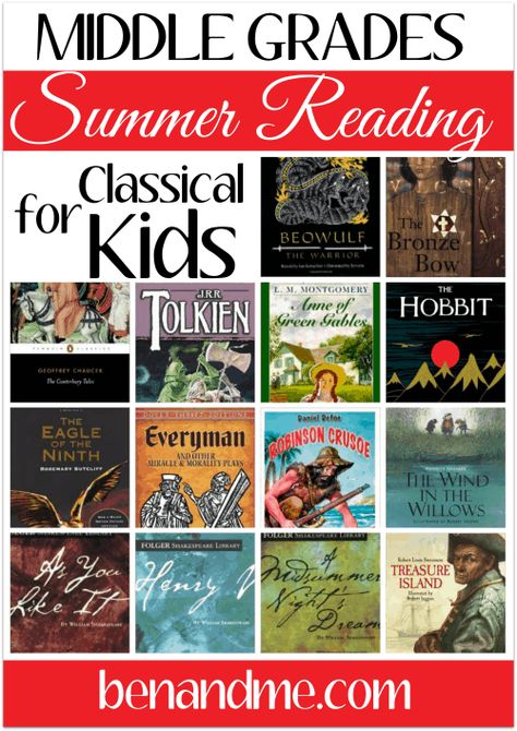 Summer Homeschool Ideas, Reading For Kids, Classical Homeschool, Homeschool Middle School, Middle School Books, Homeschool Books, Middle School Reading, Middle Grade Books, Homeschooling Ideas