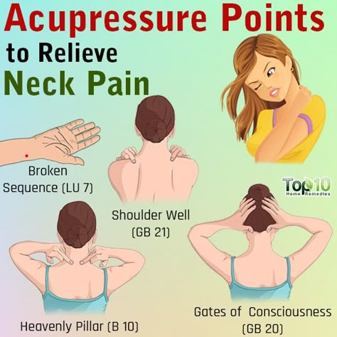 Acupressure for Neck Pain: 4 Points to Try, Why It Works, and More | Top 10 Home Remedies Pressure Points For Neck And Shoulder, Neck Sprain Remedies, Neck Pressure Points, Neck Pain Remedies, Acupressure Points For Headache, Accupressure Point, Neck Sprain, Healing Reflexology, Forward Head Posture Exercises