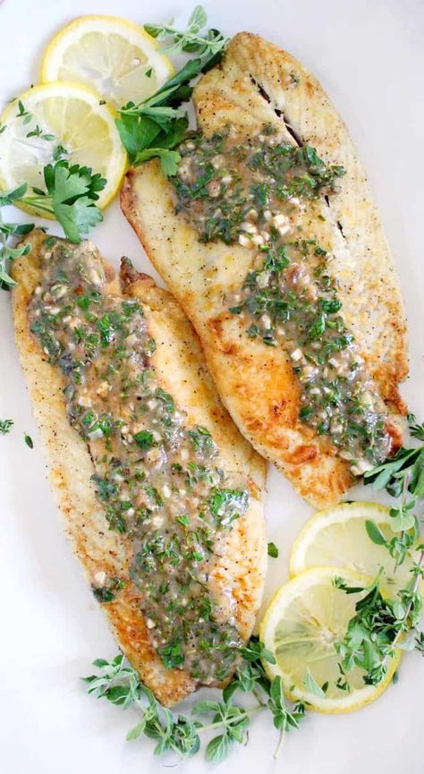 Breaded Sea Bass Recipes, Striped Bass Fish Recipes, Sea Bream Recipes Fillet, European Sea Bass Recipes, Bass Recipes Fresh Water, Sea Bass Fillet Recipes, Seabass Recipe, Bass Recipes, Garlic Herb Sauce