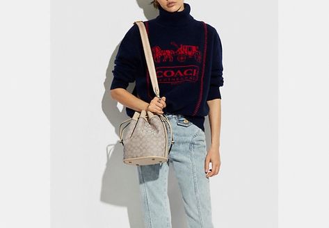 A Bucket Bag: Coach Field Bucket Bag Best Coach Bags, Coach Gifts, Signature Print, Fall Outfit, Coach Bags, Bucket Bag, Wallets, Fall Outfits, Overalls