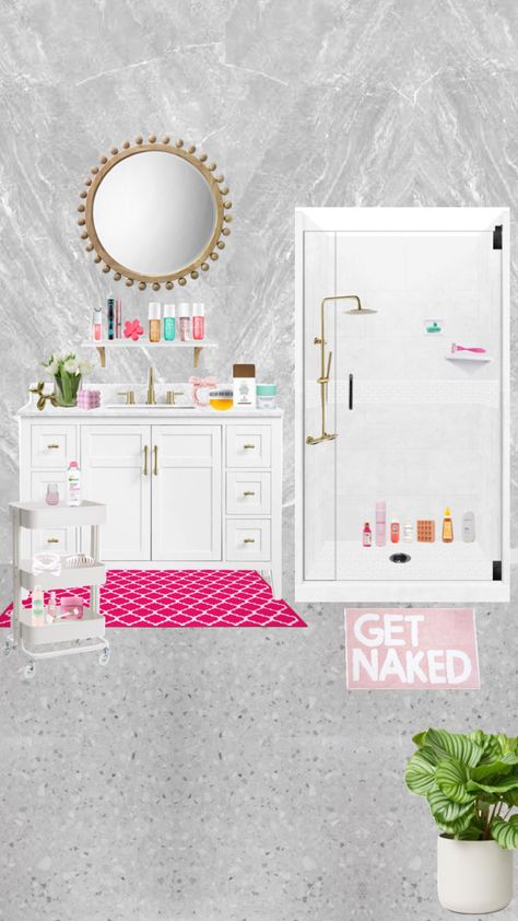 #preppy #preppyaesthetic #preppyinspo #bathroom #bathroomdesign #beauty #skincare #grwm #aesthetic #vibes Bathroom Preppy Decor, Small Preppy Bathroom Ideas, Preppy College Apartment Bathroom, Preppy Bathroom Counter, Bathroom Ideas Preppy, Preppy Bathrooms, Dorm Bathroom Aesthetic, Preppy Bathroom Ideas, Bathroom Preppy