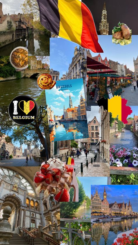 #collage #aesthetic #country #travel #viralpost #Belgium #Brussels #Ghent #Bruges #BelgianWaffles Belgium Aesthetic, Shuffle Ideas, Bella And The Bulldogs, Aesthetic Country, Countries To Travel, Belgium Brussels, Wallpaper Travel, Travel Collage, Europe Aesthetic