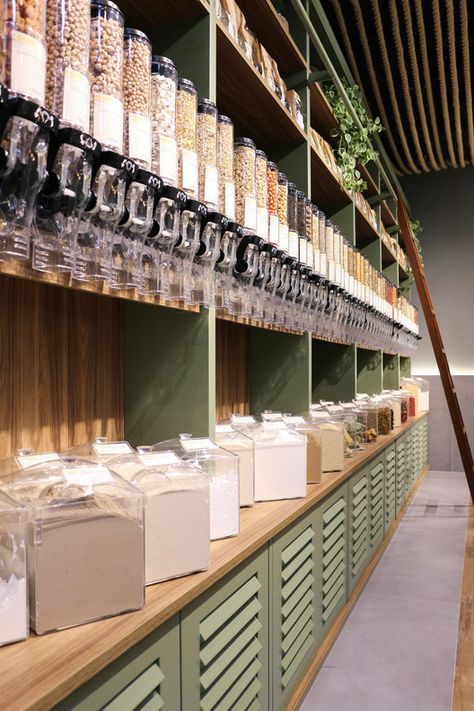 Nut Store, Bulk Store, Zero Waste Store, Grocery Store Design, Retail Store Interior Design, Eco Store, Supermarket Design, Pharmacy Design, Store Windows