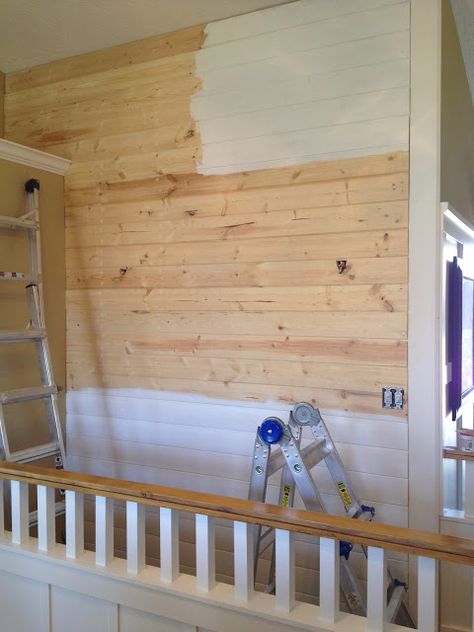 Stairway Shiplap, Shiplap Stairway, Stairway Wall, Interior Front Door, Craftsman Trim, Country Woman, Pony Wall, Country Sampler, Plank Walls