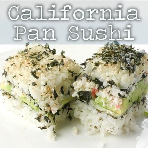 Pan Sushi Recipe, Pan Sushi, Sushi Casserole, Avocado And Cucumber, Making Sushi, Sushi Bake, Sushi Recipe, Sushi Cake, Make Sushi