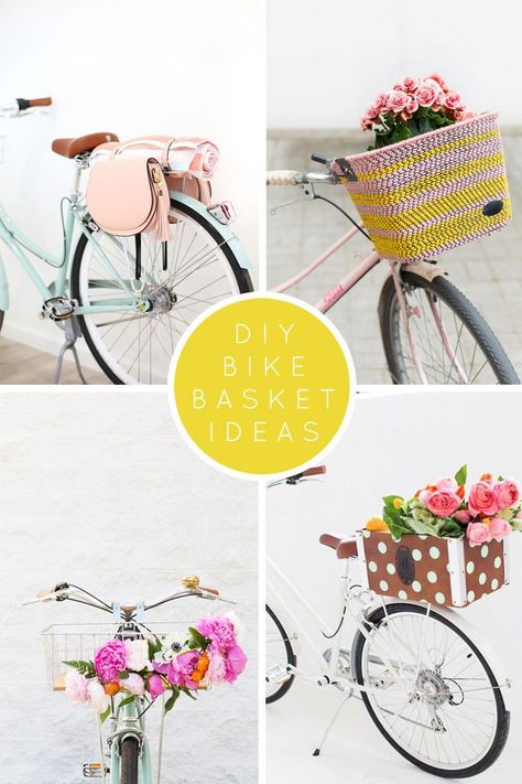 DIY BIKE BASKET IDEAS | Tell Love and Party | Bloglovin’ Diy Bike Basket, Bike Baskets, Bike Decorations, Dirt Bike Birthday, Biking Diy, Bike Drawing, Bike Quotes, Bicycle Basket, Bike Basket