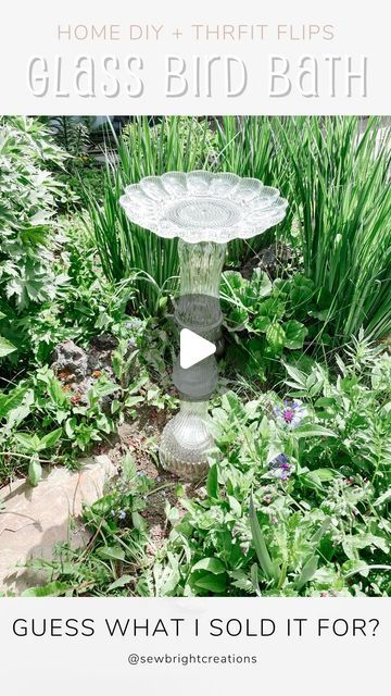 Glass Bird Bath, Was It Worth It, Pocket Garden, Birdhouse Craft, Diy Bird Bath, Potted Plants Outdoor, Plants Outdoor, Patio Planters, Glass Garden Art