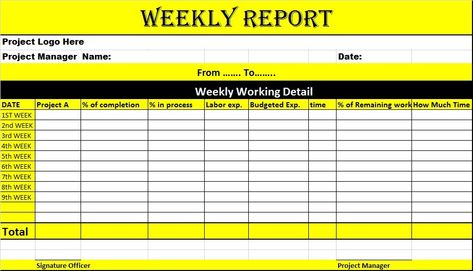 Weekly Report Templates - Free Report Templates Certificate Model, Weekly Report, Project Status Report, Report Cards, Weekly Organization, Report Writing, Facility Management, Letter Form, Check And Balance