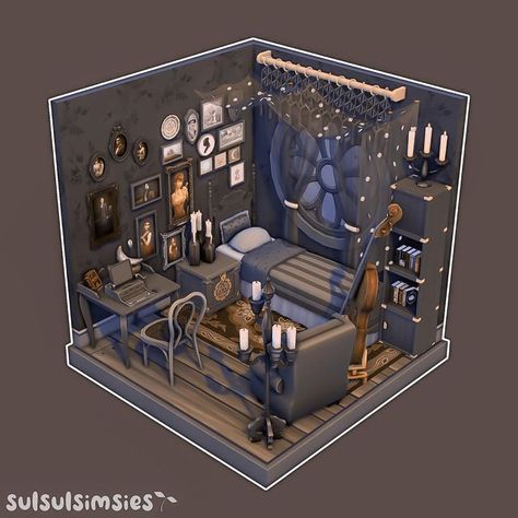 Sims Rooms Ideas, Sims Room, Sims 4 Loft, Sims Challenge, Sims 4 Bedroom, Sims 4 House Plans, Sims 4 House Building, Sims 4 House Design, Casas The Sims 4