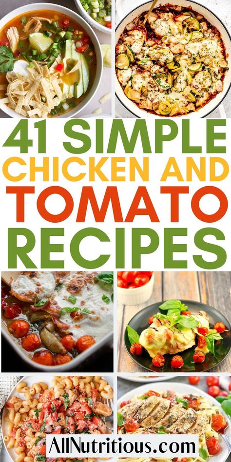 Savour the flavours of our easy chicken recipes, an array of dishes starring chicken & tomato. Dive into meal planning with tasty ideas for dinner. Stay fit and full with our high protein meals that are not just delicious but healthy too! Recipes With Chicken And Tomatoes, Chicken And Tomato Recipes Healthy, Tomato And Chicken Recipes, Best Tomato Recipes, Tomato Chicken Recipes, Chicken Tomato Recipe, Chicken And Tomato Recipes, Tomato Recipes Healthy, Recipes With Diced Tomatoes