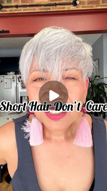 Sue M on Instagram: "🤷🏽Short hair, don’t care! 
Embracing my natural hair texture with a no-fuss routine: no hair products, comb or brush. 🌟  My hair has become finer and thinner since it turned silver. Has your hair care routine changed after growing out your silver hair? 🩶

The real I use my fingers because I don’t own a brush or comb! 🤫
🩷Share your tips in the comment below! 🩷" Texturizer On Natural Hair, Hair Texture, Grow Out, Hair Care Routine, Silver Hair, Care Routine, Textured Hair, Hair Products, My Hair