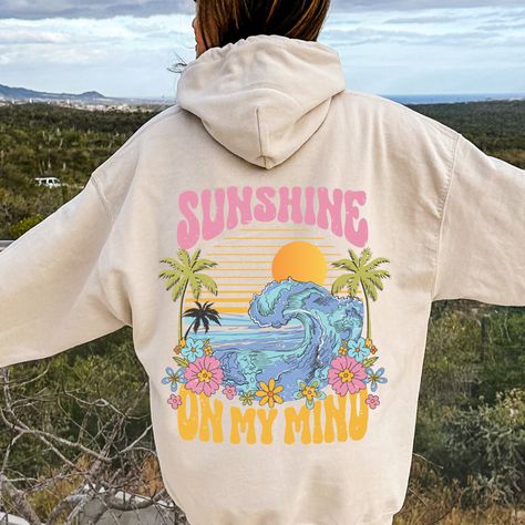 - 8 oz., 50% USA cotton, 50% polyester- Pill-resistant air jet yarn- Unisex Sizing- Will not shrink when washed/dried- Runs true to size, Size up for oversized look Ppp Hoodies, Puff Hoodie, Sunshine On My Mind, Crewneck Streetwear, Vsco Hoodie, Tee Ideas, Outfit Combos, Beach Clothes, Beach Stuff