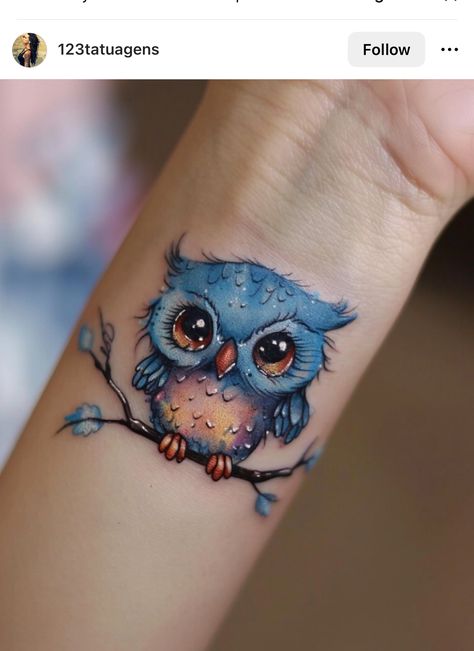 Tattoo Ideas Female Thigh, Baby Owl Tattoos, Cute Owl Tattoo, Purple Tattoos, Beautiful Tattoos For Women, Tattoos For Women Flowers, Tasteful Tattoos, Arm Band Tattoo, Wrist Tattoos For Women