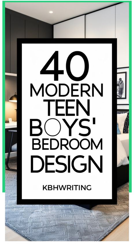 40 modern teen boys' bedroom design ideas booklet cover. Boys Black And White Room, Preteen Boy Bedroom Design, Teen Boy Bedroom Wallpaper, Teen Bedroom Decor For Boys, Boys Daybed Room Ideas, Boy Teen Bedroom Ideas, Modern Kids Bedroom Boys Interior Design, Boys Sports Themed Bedroom, Soccer Boys Room