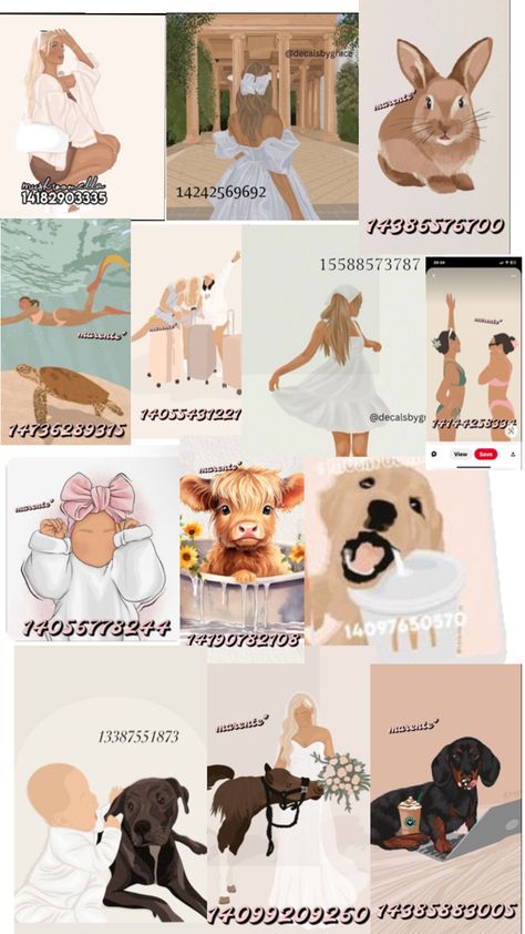 Berry Avenue Pictures Codes, Berry Avenue Pictures, Berry Avenue Codes For Pictures, Pictures Codes, Illustrated Family Portrait, Berry Avenue Codes, Modern Decals, Bloxburg Decals Codes Aesthetic, Cute Family Pictures