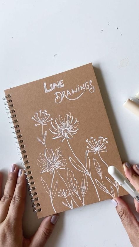 Cute Sketchbooks, Blank Sketchbook, Jelly Roll Projects, Recipe Book Diy, Notebook Cover Design, Sketchbook Cover, Book Flowers, Drawing Book, Art Line