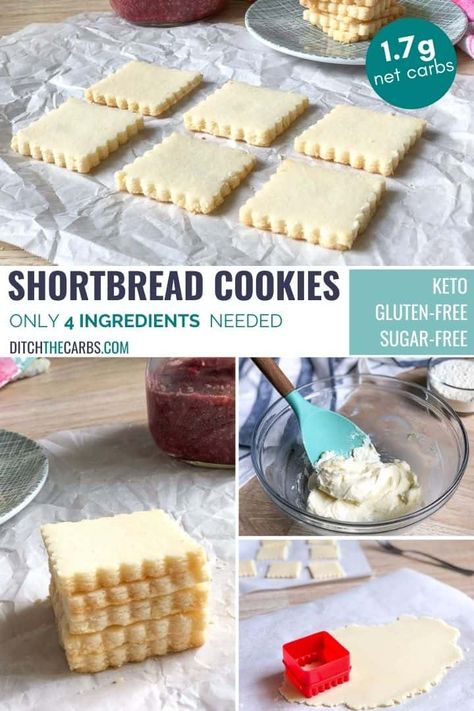 Cookies Coconut Flour, Keto Shortbread Cookies, Keto Shortbread, Cookies Coconut, Coconut Flour Cookies, Ditch The Carbs, Coconut Flour Recipes, Shortbread Recipe, Low Carb Low Fat Recipes