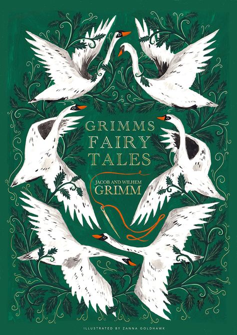 Book Cover by Zanna Goldhawk Illustration, of Grimms Fairy Tales Zanna Goldhawk, Anime Coloring Book, Colour Pages, Colour Pencil Drawing, Book Cover Art Design, Book Illustration Layout, Cover Design Inspiration, Drawing Books, Book Cover Design Inspiration