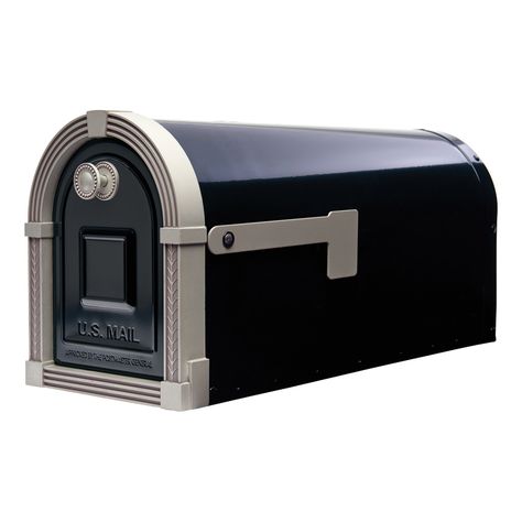 Gibraltar Mailboxes Brunswick 8.9-in W x 10.8-in H Metal Black/Brushed Nickel Post Mount Mailbox Rural Mailbox, Large Mailbox, Architectural Mailboxes, Magnetic Latch, Metal Mailbox, Wall Mount Mailbox, Mailbox Post, Mounted Mailbox, Steel Post