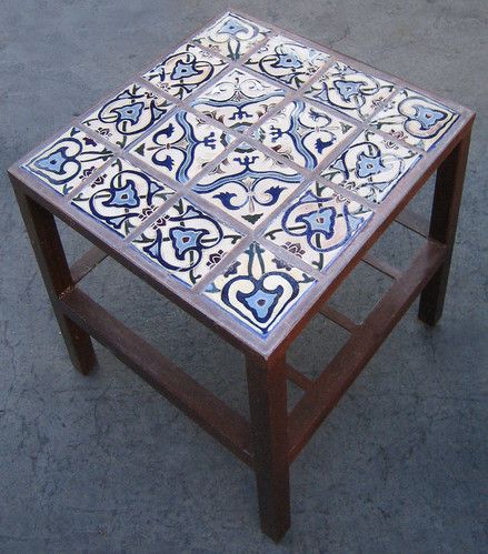 Decor Mirror Ideas, Table With Tiles, Tile Patio Table, Tile Side Table, Table Tile, Tile Tables, Tile Table, Decor Mirror, Patio Tiles