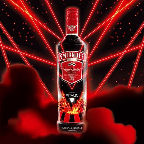 Smirnoff Red + Vitalic Smirnoff Red, Liqueur Drinks, Month Of July, Party Flyer, French Artists, Bottle Labels, Liqueur, This Summer, Vodka