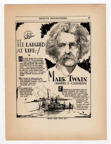 Biography Ideas, Typography Classic, Mark Twain Books, Class 9, Book Page Art, Prints Vintage, Next Home, Old Farm, Mark Twain