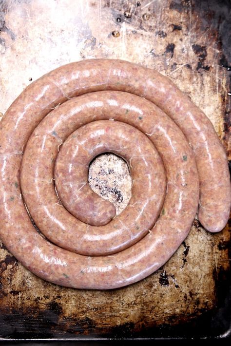 Home Made Sausage Recipes, Homemade Smoked Sausage Recipes, Smoked Pork Sausage Recipes, How To Make Smoked Sausage, Diy Smoked Sausage, Making Pork Sausage, Homemade Brats, Pork Breakfast Sausage Recipes, How To Make Sausage Out Of Ground Pork