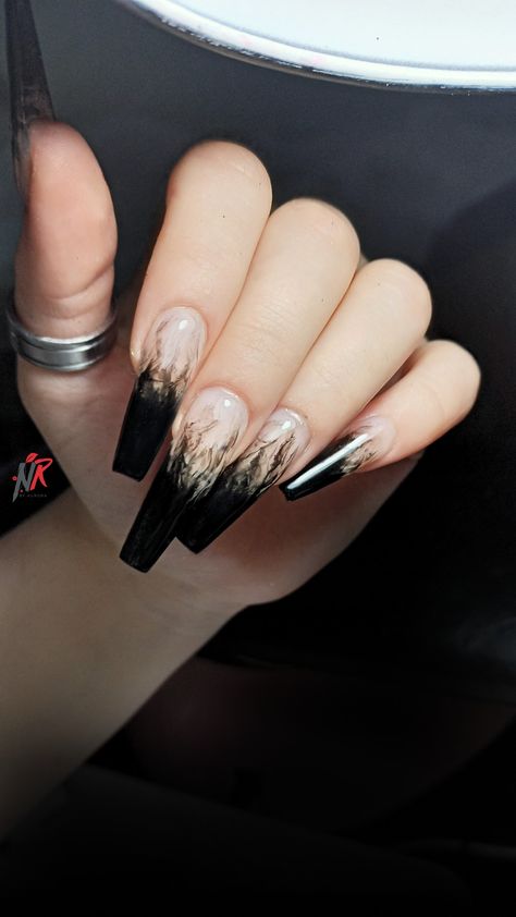 Smokey Black Nails, Smokey Nails Design, Smokey Nails, Bday Nails, Aesthetic Nails, Nails Design, Black Nails, Nail Designs, Nails