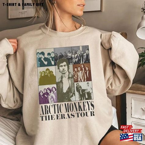 Vintage Arctic Monkeys The Eras Tour Sweatshirt 2023 North America T-Shirt Music Lyrics Unisex Classic Check more at https://tshirtfamilygift.com/product/vintage-arctic-monkeys-the-eras-tour-sweatshirt-2023-north-america-t-shirt-music-lyrics-unisex-classic/ Arctic Monkeys Merch, Eras Tour Sweatshirt, Crewneck Graphic, Shirt Designs For Men, Fan Style, Tour T Shirts, Arctic Monkeys, Quality T Shirts, Eras Tour