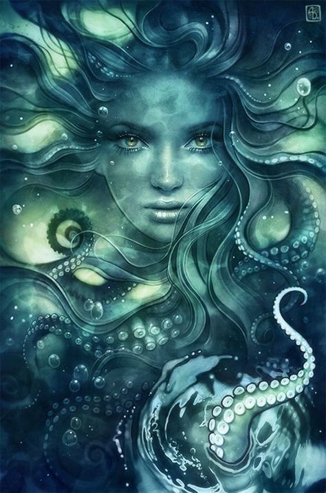 Mermaid Artwork, Mermaid Drawings, Mermaid Pictures, Mermaid Tattoos, Mermaids And Mermen, Sea Witch, Desenho Tattoo, Beautiful Mermaids, Witch Art