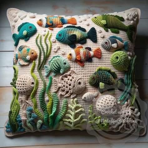 Fish Home Decor, Crochet Home Ideas, Crochet Blanket Inspiration, Creative Crochet Ideas, Crochet Art Ideas, Unique Ideas Creative, Crochet Presents Ideas, Unique Crochet Ideas, Crochet Sea Life