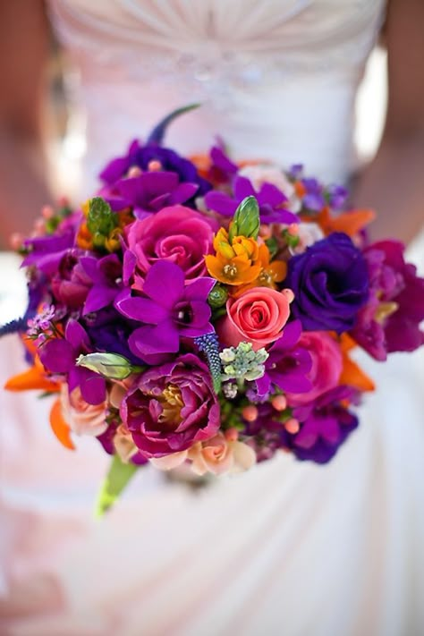 Orchid Bouquet Wedding, Purple Bouquets, Purple Bridal Bouquet, Purple Wedding Bouquets, Bride's Bouquet, Summer Wedding Bouquets, Boda Mexicana, Orchid Wedding, Purple Wedding Flowers